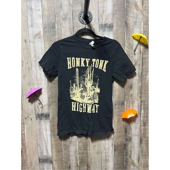 5/$25 Honky Tonk Highway Black Graphic Western Desert Custom Made Tee - Picture 1 of 5